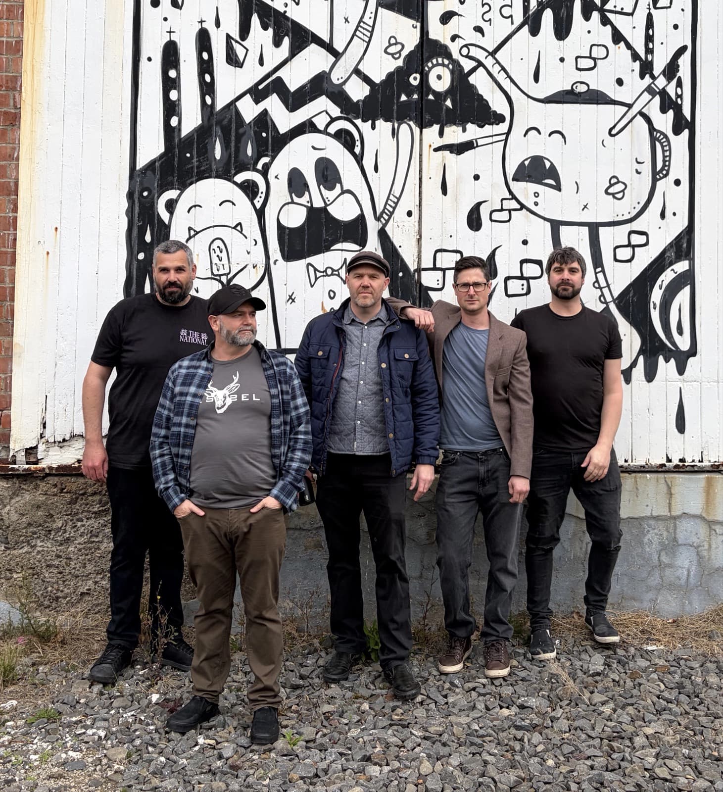 Kessel, photographed against a mural in Whanganui